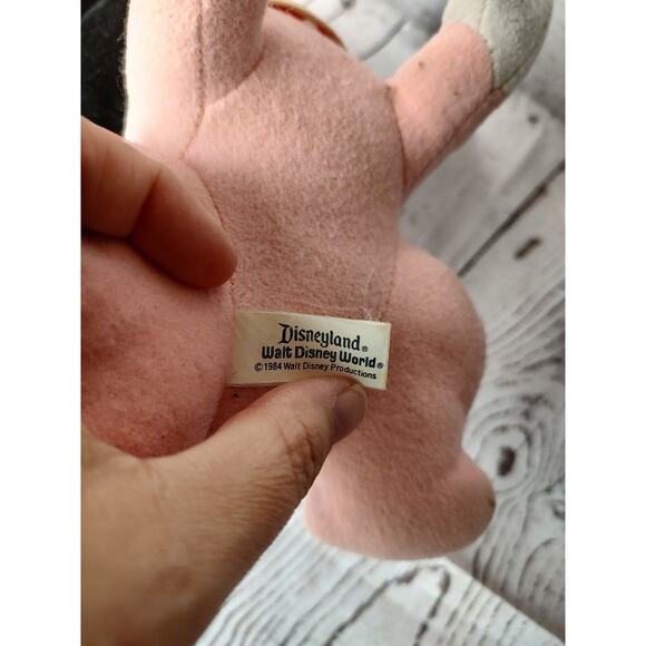 Vintage Pink Baby Minnie Mouse Crawling Plush Stuffed Animal With Bib READ - Picture 8 of 9